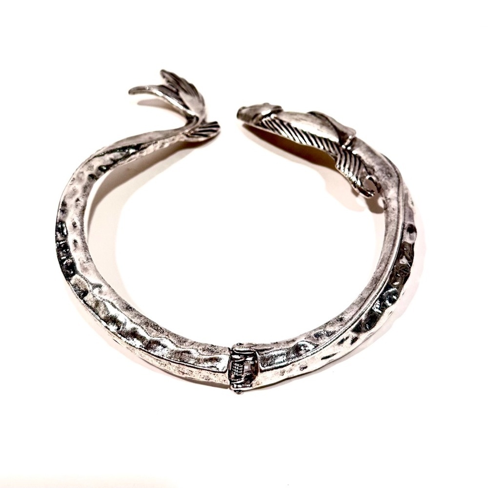 Zara Silver Koi Fish Collar Necklace New - Picture 6 of 8